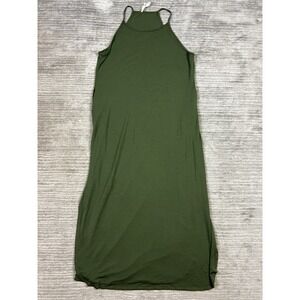 Dress Up Dress Womens Medium Green Sleeveless Maxi Rayon Blend Long Pockets‎